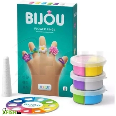 Hey Clay: Bijou gyűrű készítő gyurmaszett - Virágok