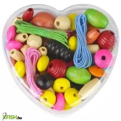 Lena: Fa gyöngyök szív formájú dobozban - többféle