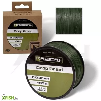 Radical Drop Braid 400m 11,3kg,25lbs pergető fonott zsinór sötétzöld 0,25mm
