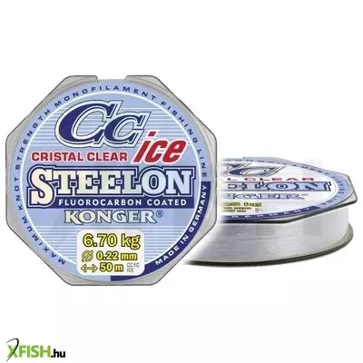 Konger Steelon Ice Cristal Clear Fluorocarbon Coated Monofil Előkezsinór 50m 0,10mm 1,8Kg