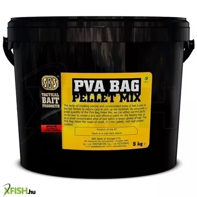 Sbs Pva Bag Pellet Mix Pva Pellet Fluoro Natural Természetes Pontyozó 3mm 5000g