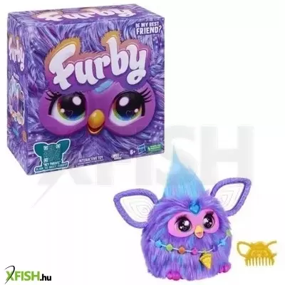 Furby: Interaktív plüssjáték, lila színű, angol nyelvű