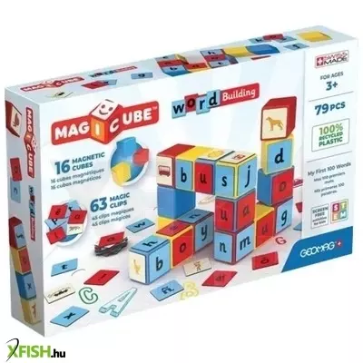 Geomag: Magicube - Betűs építőkockák - 79 db-os