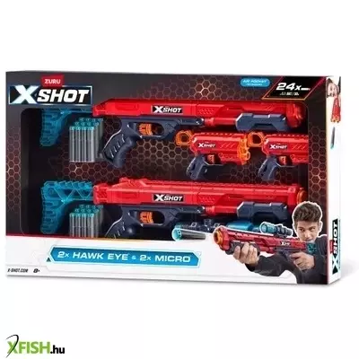 x-shot: excel combo szivacslövő fegyver szett - 4 db-os