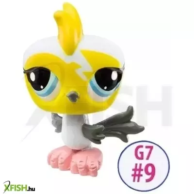 littlest pet shop: játékfigura #9 - sárga madár