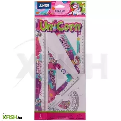Junior: Unikornis mintás vonalzó készlet - 4 db-os