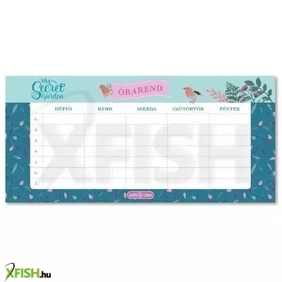 My Secret Garden: Egylapos kék mintás órarend