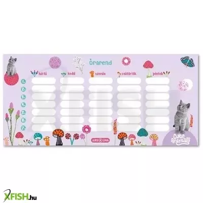 Cute Animals: Egylapos cica mintás órarend