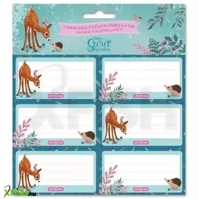 My Secret Garden: Őzike mintás füzetcímke - 3 x 6 db-os