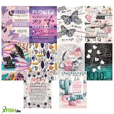 PD School: Fancy Dreams négyzetrácsos füzet - A4, többféle