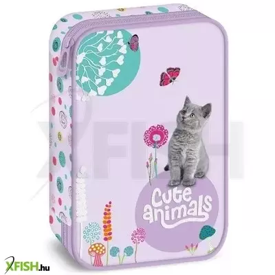 Cute Animals: Cica mintás többszintes tolltartó, töltetlen