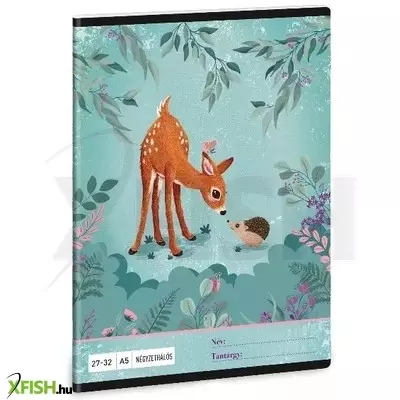 My Secret Garden: Őzike mintás négyzetrácsos füzet, A5