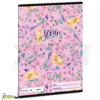 Fleur: Virágmintás sima füzet - A5