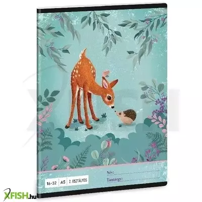 My Secret Garden: Őzike mintás vonalas füzet - 2. osztályos, 16-32, A5