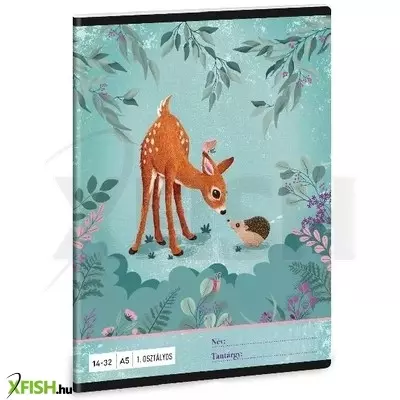 My Secret Garden: Őzike mintás vonalas füzet - 1. osztályos, 14-32, A5