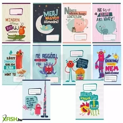 PD School: Monsters vonalas füzet - A5, 21-32, többféle