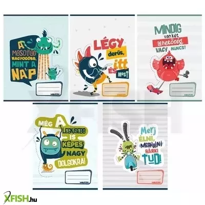 PD School: Monsters vonalas füzet - A4, többféle