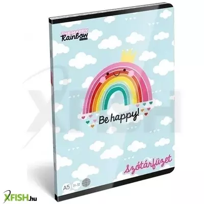 happy rainbow: szivárvány mintás szótárfüzet, a5
