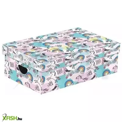 Unikornis mintás tárolódoboz, 9 cm magas