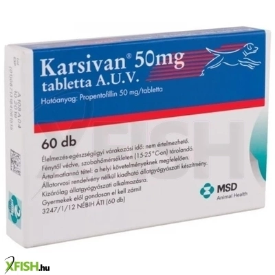 Karsivan 50 Keringés Javító Tabletta Kutyák Részére 60db/csomag