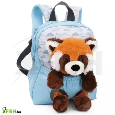 NICI: Hátizsák plüss vöröspandával - világoskék, 25 cm