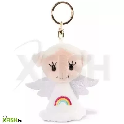 Nici: Sok szerencsét! őrangyal szivárvánnyal kulcstartó - 9 cm
