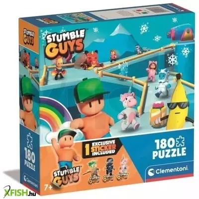 clementoni: stumble guys 2. széria - 180 darabos puzzle ajándék matricával