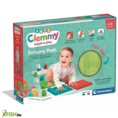 Clemmy: Puha készségfejlesztő játszószőnyeg építőkockákkal