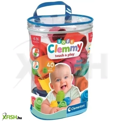 clemmy: puha bébi építőkocka - 40 db-os