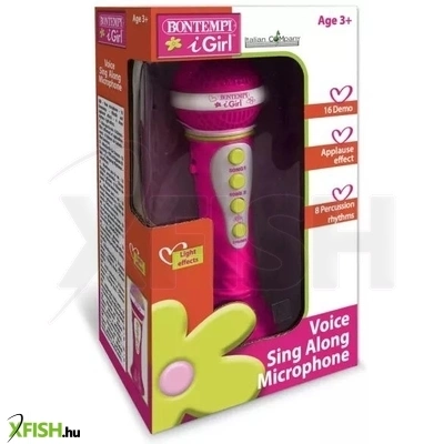 bontempi: karaoke játékmikrofon fényhatásokkal - rózsaszín