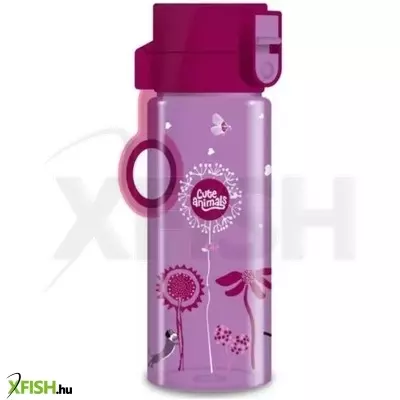 Cute Animals: Lila színű kulacs kutya mintával - 475 ml
