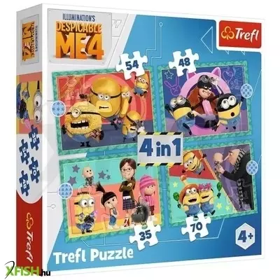 Trefl: Őrült Minyonok 4 az 1-ben puzzle - 35, 48, 54, 70 darabos
