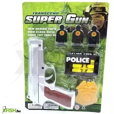 Játékfegyver műanyag töltényekkel és célokkal