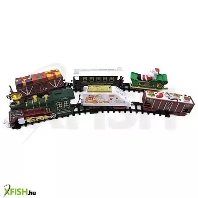 karácsonyi gőzmozdony szett mikulás figurával - 30 db-os