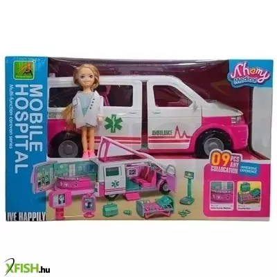 Lakóautó szett babával, 12 db-os