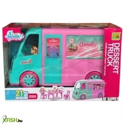 desszertes kocsi szett babával - 21 db-os