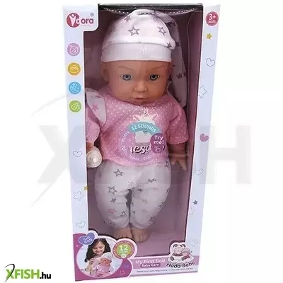 Hangot adó játékbaba lámakornis ruhában - 35 cm