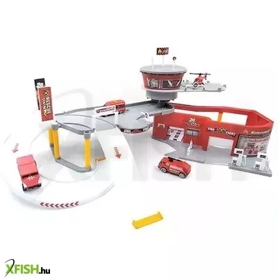 tűzoltósági központ parkolóval