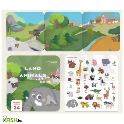 oktatókönyv zselés matricákkal – állatok