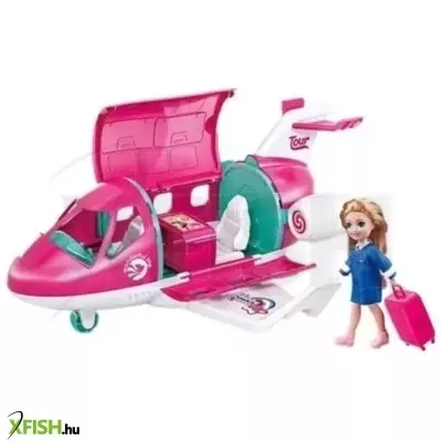 Repülőgép játékszett babával - 11 db-os