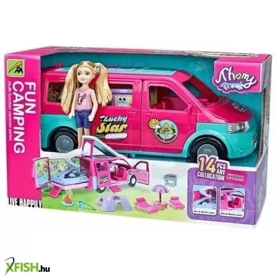Kempingautó játékszett babával - 11 db-os