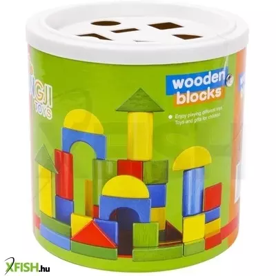 Hongji toys építőkocka formaválogató hengerben 45 darabos készlet