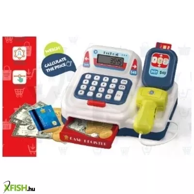 Elektromos pénztár játékkészlet - kék-fehér