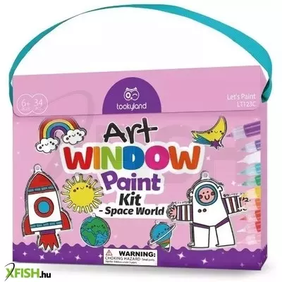 Tooky Toy: Üvegfestő készlet világűr motívumokkal - 34 db-os