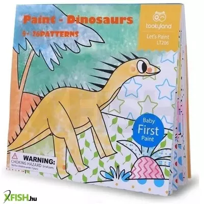 Tooky Toy: Vízzel festő füzet dinoszaurusz mintákkal