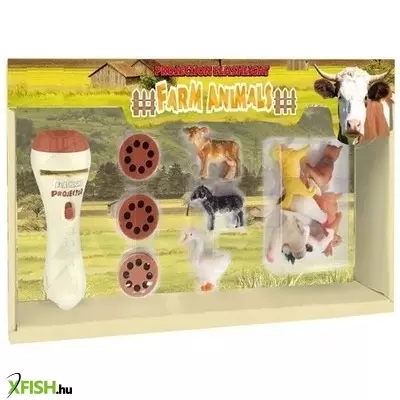 Projektoros zseblámpa állatfigurákkal - farm