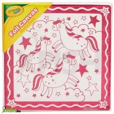 Crayola: Fóliás vászonkép unikornis mintákkal - 20 x 20 cm