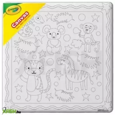 Crayola: Fóliás vászonkép dzsungel mintákkal - 20 x 20 cm
