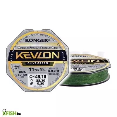 Konger Kevlon Olive Green X4 Fonott Zsinór 150m 0,25mm 30,1Kg