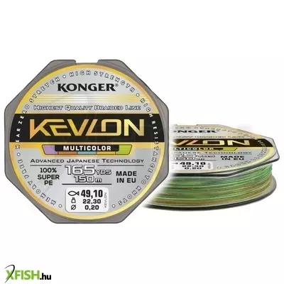 Konger Kevlon Multicolor X4 Fonott Pergető Zsinór 150m 0,20mm 22,3Kg